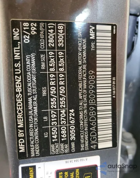 2018 Mercedes-Benz Gle 550E 4Matic z USA, uszkodzony, nr VIN 4JGDA6DB9JB099089